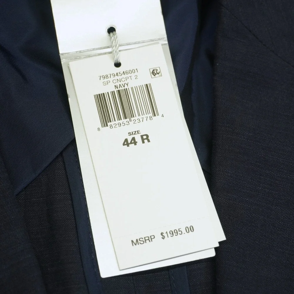 NEW Ralph Lauren Purple Label Blazer Sport Coat Mens 44R Navy Silk Linen Luxury